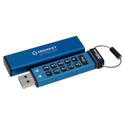 Stick Memorie Kingston IronKey Keypad 200 64GB, USB, Blue