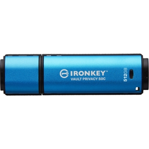 Stick Memorie Kingston IronKey Vault Privacy 50C, 512 GB, USB-C 3.0, Blue