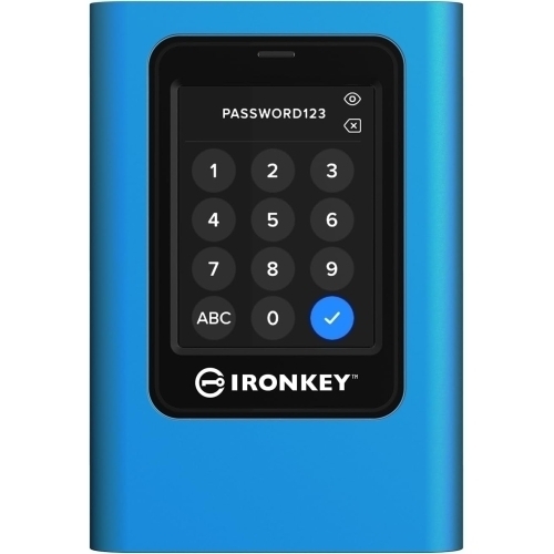 SSD portabil Kingston IronKey Vault Privacy 80 3.84 TB, USB-C 3.0, Blue