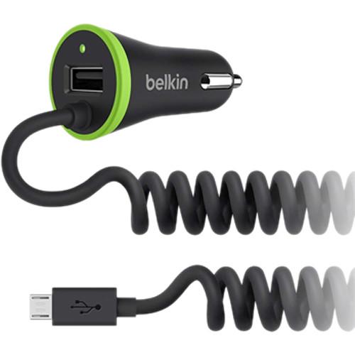 Incarcator auto Belkin, 1x USB + Cablu MicroUSB, 3.4A, Black