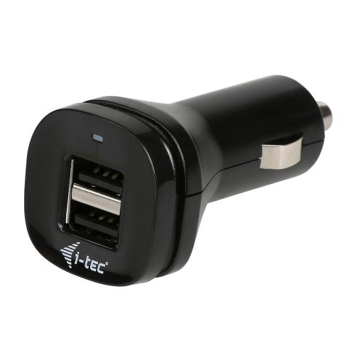 Incarcator auto I-tec, 2x USB, 2.4A, Black