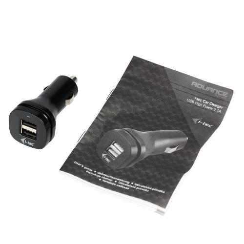 Incarcator auto I-tec, 2x USB, 2.4A, Black