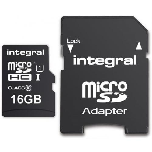 Memory Card microSDXC Integral Ultima Pro 16GB, Class 10, UHS-I U1 + Adaptor SD