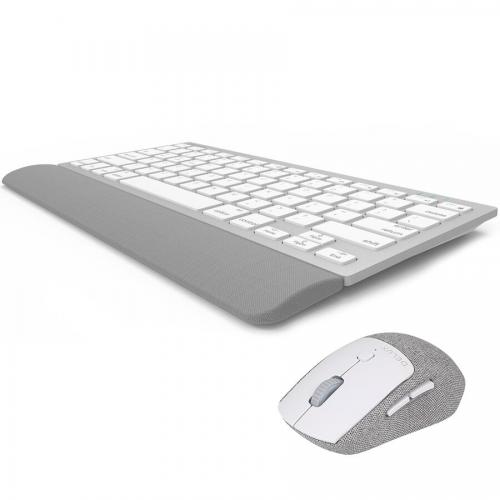 Kit Wireless Delux K3300D+M520DB-SC-GR - Tastatura, Layout US, USB Wireless/Bluetooth, White-Grey + Mouse Optic, USB Wireless/Bluetooth, White-Grey