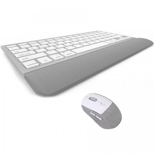 Kit Wireless Delux K3300D+M520DB-SC-GR - Tastatura, Layout US, USB Wireless/Bluetooth, White-Grey + Mouse Optic, USB Wireless/Bluetooth, White-Grey