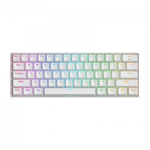 Tastatura Redragon Draconic Pro, RGB LED, USB/USB Wireless/Bluetooth, White