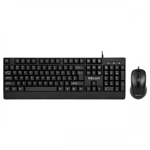 Kit Delux K6006U+M332BU - Tastatura, USB, Black + Mouse Optic, USB, Black