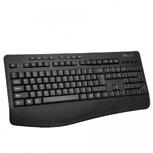 Tastatura Wireless Delux K6060G, USB Wireless/Bluetooth, Black