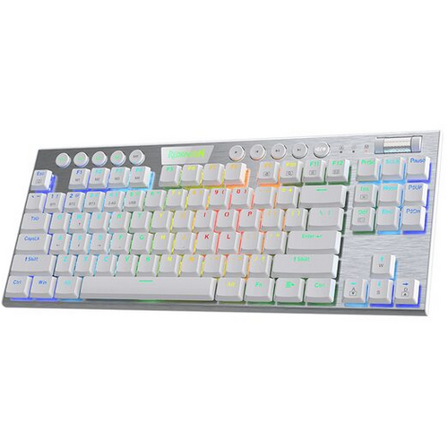 Tastatura Redragon Horus TKL, RGB LED, USB Wireless/Bluetooth/USB, White