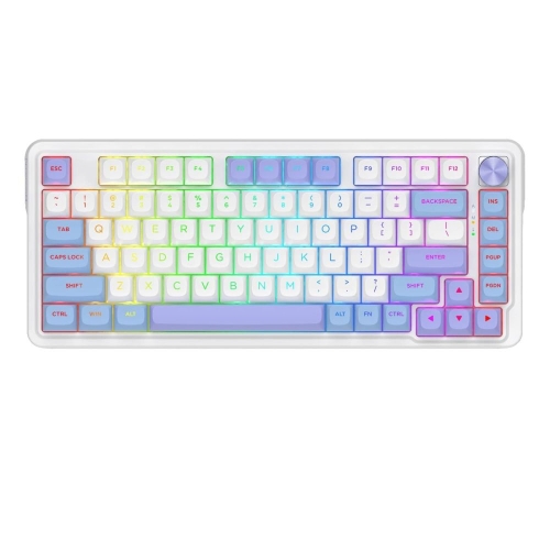 Tastatura Redragon Cyrus Pro, RGB LED, USB/USB Wireless/Bluetooth, White-Purple
