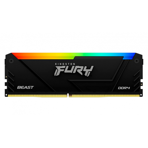 Kit Memorie Kingston Fury Beast RGB Intel XMP 2.0, 64GB, DDR4-3200, CL16, Quad Channel