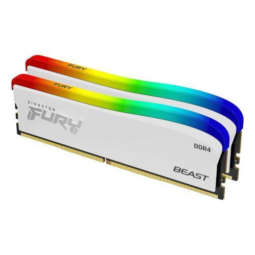 Kit Memorie Kingston Fury Beast RGB Special Edition White 16GB, DDR4-3200MHz, CL16, Dual Channel