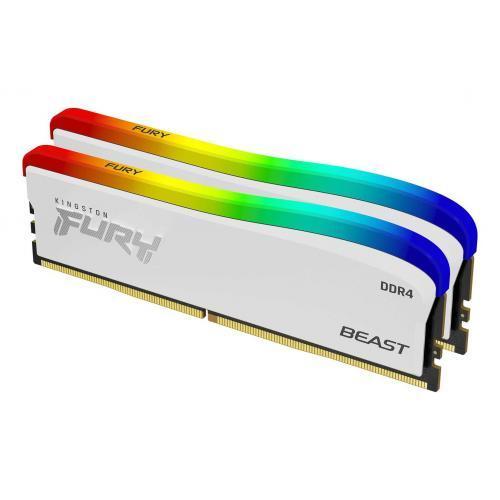 Memorie RAM Kingston , DIMM, DDR4, 16GB, 3200MHz, RGB, CL16,Kit of 2 Fury Beast White