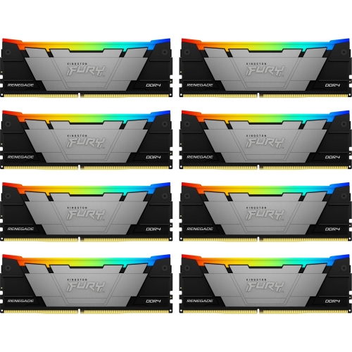 Kit Memorie Kingston FURY Renegade RGB Black Intel XMP 2.0, 256GB, DDR4-3200MHz, CL16, Octa Channel