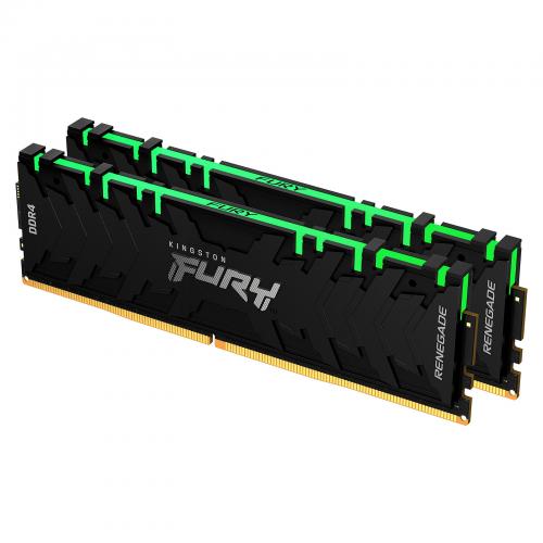 Kit memorie Kingston FURY Beast RGB 32GB, DDR4-3600MHz, CL18, Dual Channel