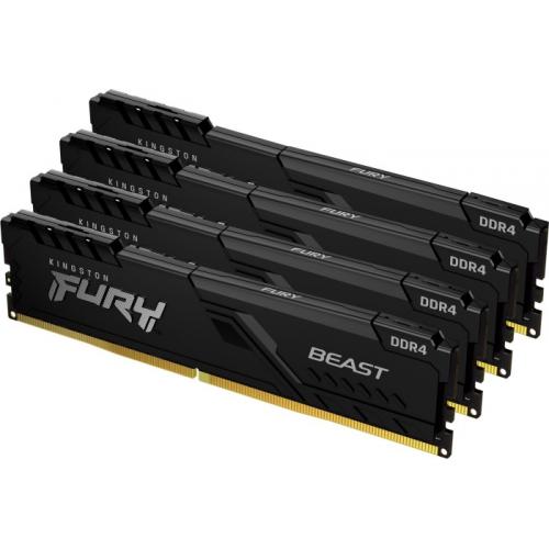 Kit memorie Kingston FURY Beast 64GB, DDR4-3600MHz, CL18, Quad Channel