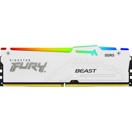 Memorie Kingston Fury Beast RGB White Intel XMP 3.0, 32GB, DDR5-5600MHz, CL40