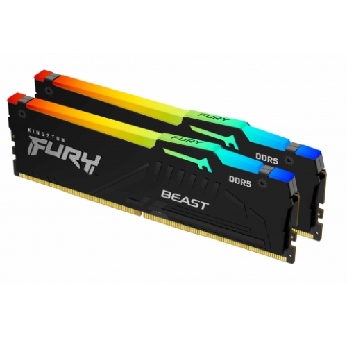 Kit Memorie Kingston FURY Beast RGB XMP/EXPO, 64GB, DDR5-6000 MHz, CL36, Dual Channel