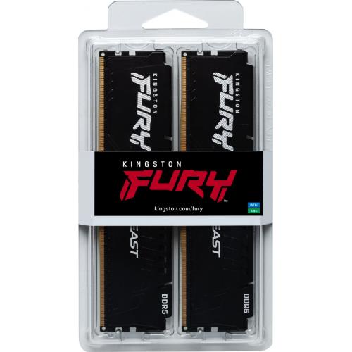 Kit Memorie Fury Kingston Fury Beast Black AMD EXPO, 16GB, DDR5-6000MHz, CL36, Dual Channel