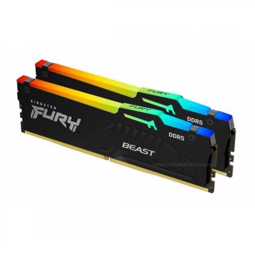 Memorie RAM Kingston , DIMM, 32GB (2x16GB) DDR5, CL40, 6000MHz FURY Beast RGB