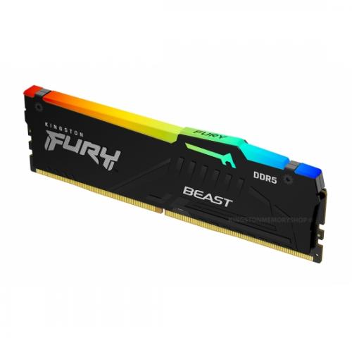 Kit Memorie Kingston FURY Beast RGB, 32GB, DDR5-6000MHz, CL40, Dual Channel