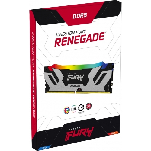 Kit Memorie Kingston FURY Renegade RGB Black Intel XMP 3.0, 64GB, DDR5-6400MHz, CL32, Dual Channel
