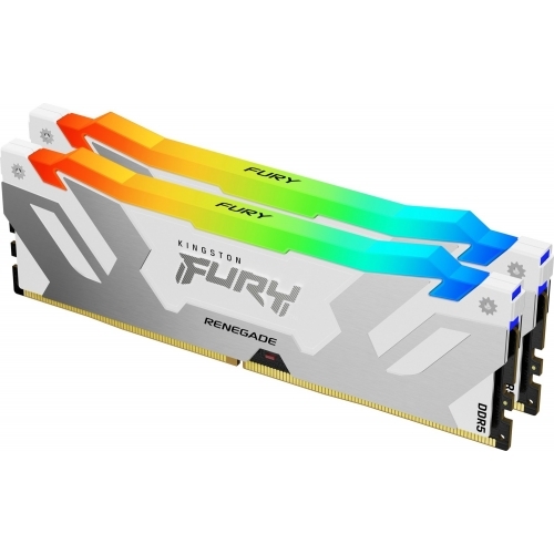 Kit Memorie Kingston FURY Renegade RGB White Intel XMP 3.0, 64GB, DDR5-6400MHz, CL32, Dual Channel