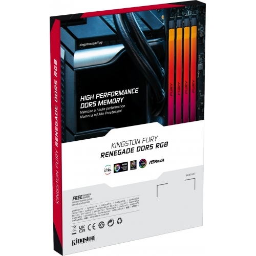 Kit Memorie Kingston FURY Renegade RGB Black Intel XMP 3.0, 32GB, DDR5-8000MHz, CL38, Dual Channel