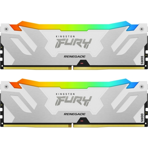 Kit Memorie Kingston FURY Renegade RGB White Intel XMP 3.0, 32GB, DDR5-8000MHz, CL38, Dual Channel