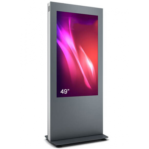 Totem Display Public Kiosk B01V49N-SAB, 49inch, Black-Silver