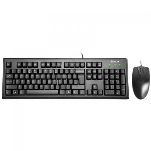 Kit A4Tech KM-72620D - Tastatura, USB, Black + Mouse Optic, USB, Black