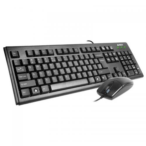 Kit A4Tech KM-72620D - Tastatura, USB, Black + Mouse Optic, USB, Black