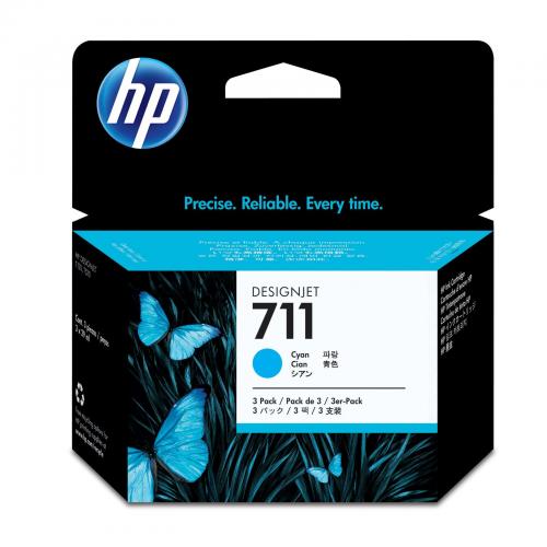 Kit Cartus Cerneala HP 711 Cyan 3 bucati - CZ134A