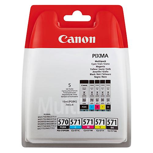 Cartus cerneala Canon CLI-570MULTI, multipack (cyan,magenta,yellow,pigment si photo Black), pentru Canon Pixma MG6850/MG6851, Canon Pixma MG5750/MG5751, Canon Pixma MG7750/MG7751/MG7752.
