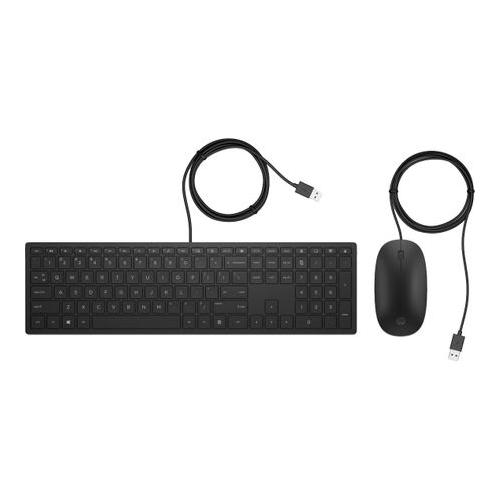 Kit HP Pavilion 400 - Tastatura, USB, Black + Mouse Optic, USB, Black