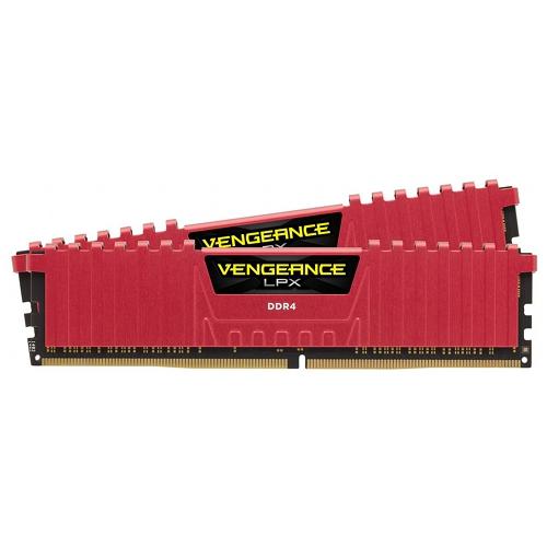 Memorie RAM Corsair Vengeance LPX Red, DIMM, DDR4, 16GB (2x8GB), CL14, 2400MHz