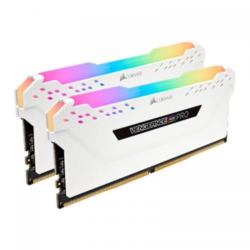 Kit Memorie Corsair Vengeance RGB PRO White 16GB, DDR4-3200MHz, CL16, Dual Channel