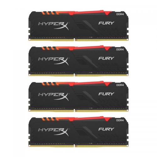Kit Memorie HyperX Fury RGB 32GB, DDR4-3466MHz, CL16, Quad Channel