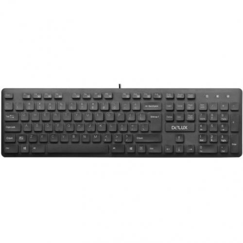 Kit Tastatura Delux KA150U, USB, Black + Mouse optic, USB, Black-Green