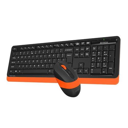 Kit Wireless A4Tech FG1010 - Tastatura, USB, Black-Orange + Mouse Optic, USB Wireless, Black-Orange
