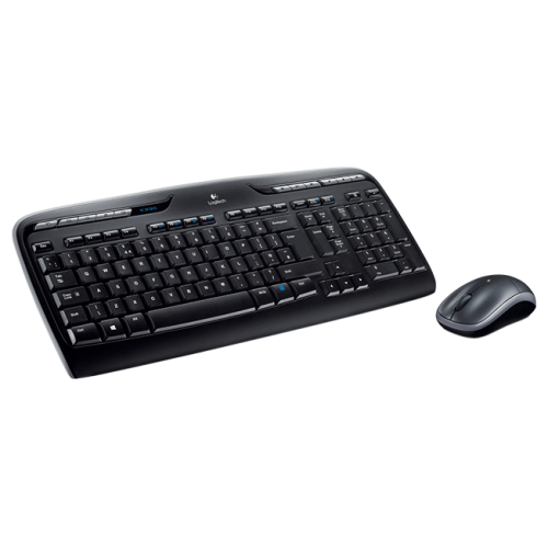 Kit Wireless Logitech MK3300 - Tastatura, USB, Layout US, Black + Mouse Optic M215, USB, Black