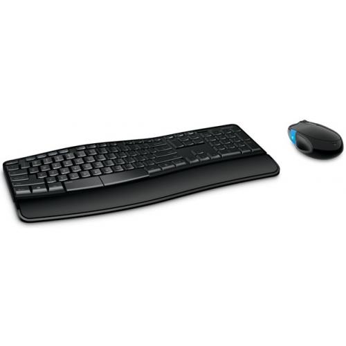 Kit Wireless Microsoft Sculpt Comfort Desktop - Tastatura, USB, Black + Mouse BlueTrack, USB, Black