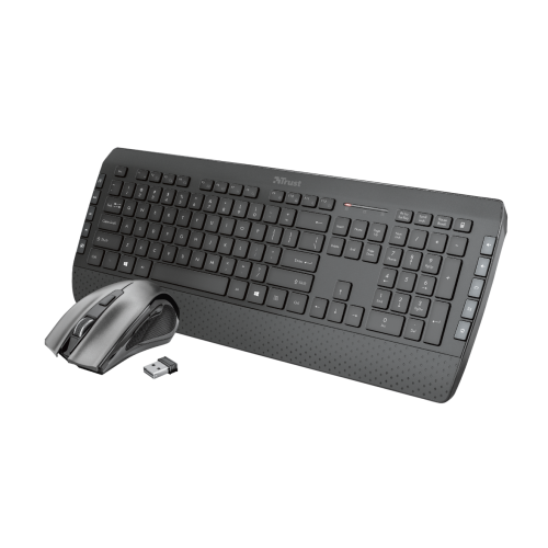 Kit Wireless Trust Tecla 2 Tastatura USB, Black + Mouse optic, USB, Black