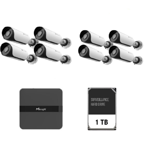 Kit Camera IP Bullet MILESIGHT TECHNOLOGY MS-C2964-UPD, 2MP, Lentila 2.8mm, IR 30m + NVR MS-N1008-UPC