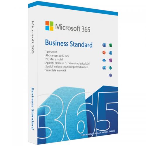 Microsoft 365 Business Standard, Romana, Medialess P8 Retail, 1Year/1User