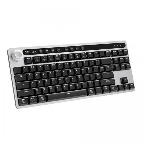 Tastatura Wireless Delux KS200D, USB Wireless/Bluetooth, Black-Grey