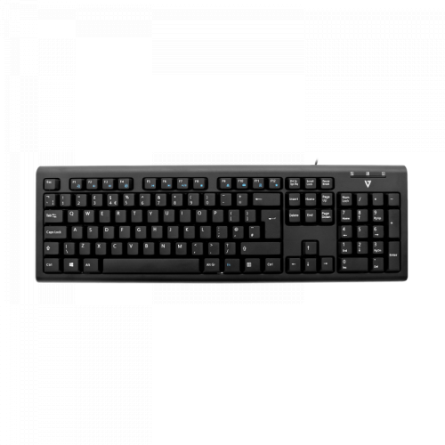 Tastatura V7 KU200UK, Layout UK, USB, Black
