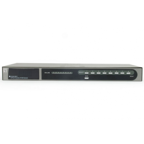 Switch KVM Level One KVM-0831, 2x USB, 8x VGA, Black