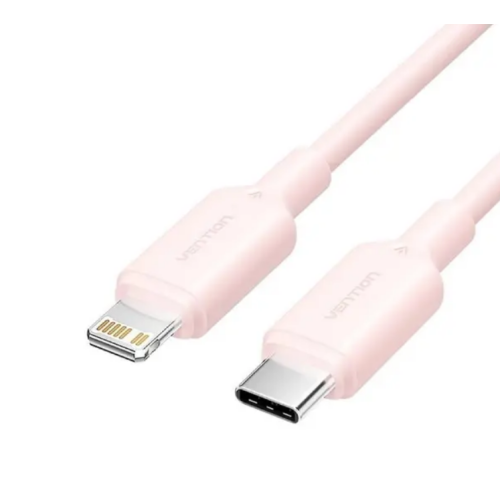 Cablu de date Vention LAKPF, USB-C male - Lightning male, 1 m, Pink