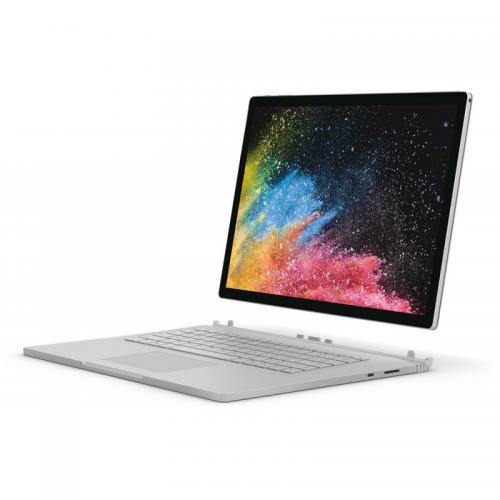 Laptop 2-in-1 Microsoft Surface Book 2 HNR-00030, Intel Core i7-8650U, 15inch Touch, RAM 16GB, SSD 256GB, nVidia GeForce GTX 1060 6GB, Windows 10 Pro, Silver